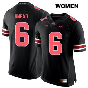 Women's NCAA Ohio State Buckeyes Brian Snead #6 College Stitched Authentic Nike Red Number Black Football Jersey SA20O54TL